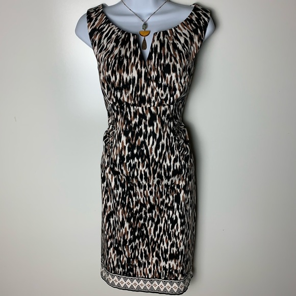 London Times animal print leopard fitted dress large 14 - Picture 7 of 7
